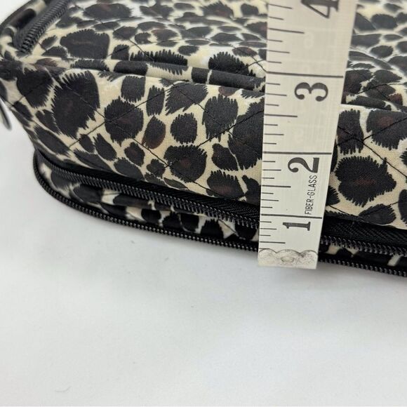 Traveling Black Tan Animal Print Multi Pocket Travel Crossbody - Picture 10 of 15